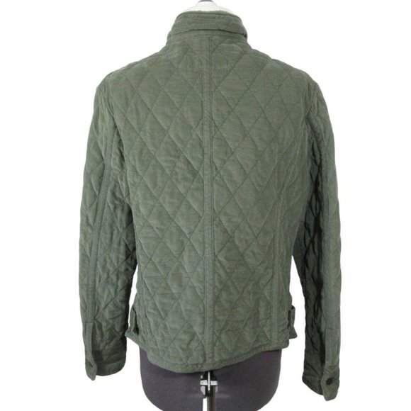 Eddie Bauer green corduroy quilted sporting jacket - Picture 3 of 11